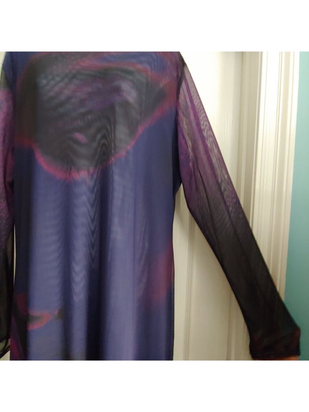 Saemdi Mesh Bodycon Maxi Dress Semi Sheer Dark Romantic Goth AStral 2X - Picture 11 of 15